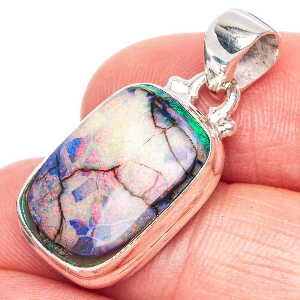 Rare Sterling Opal 925 Sterling Silver Pendant 1 1/8" (925 Sterling Silver) P41915
