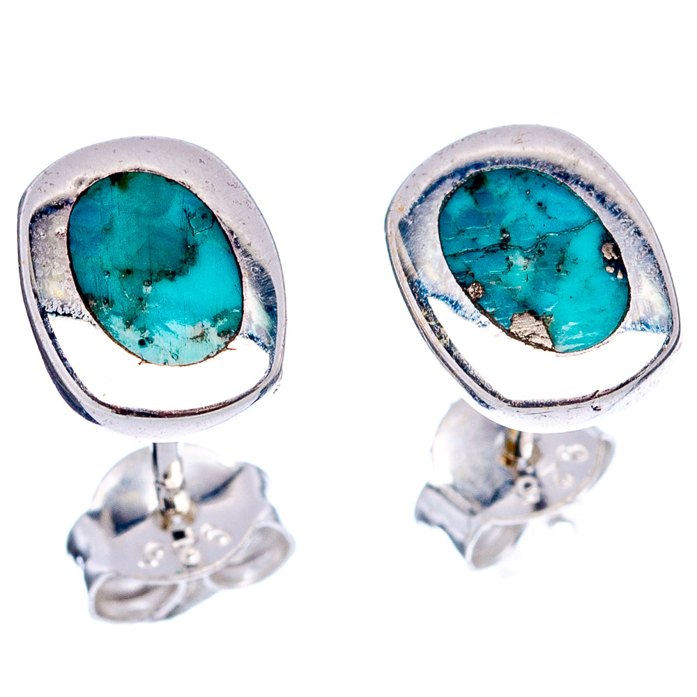 Mohave Turquoise Earrings 3/8" (.925 Sterling Silver)