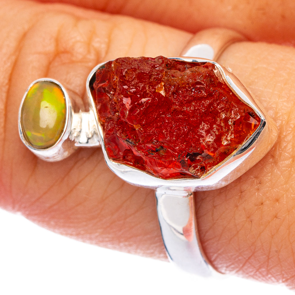 Rare Mexican Fire Opal, Ethiopian Opal Ring Size 9 (925 Sterling Silver) R145538