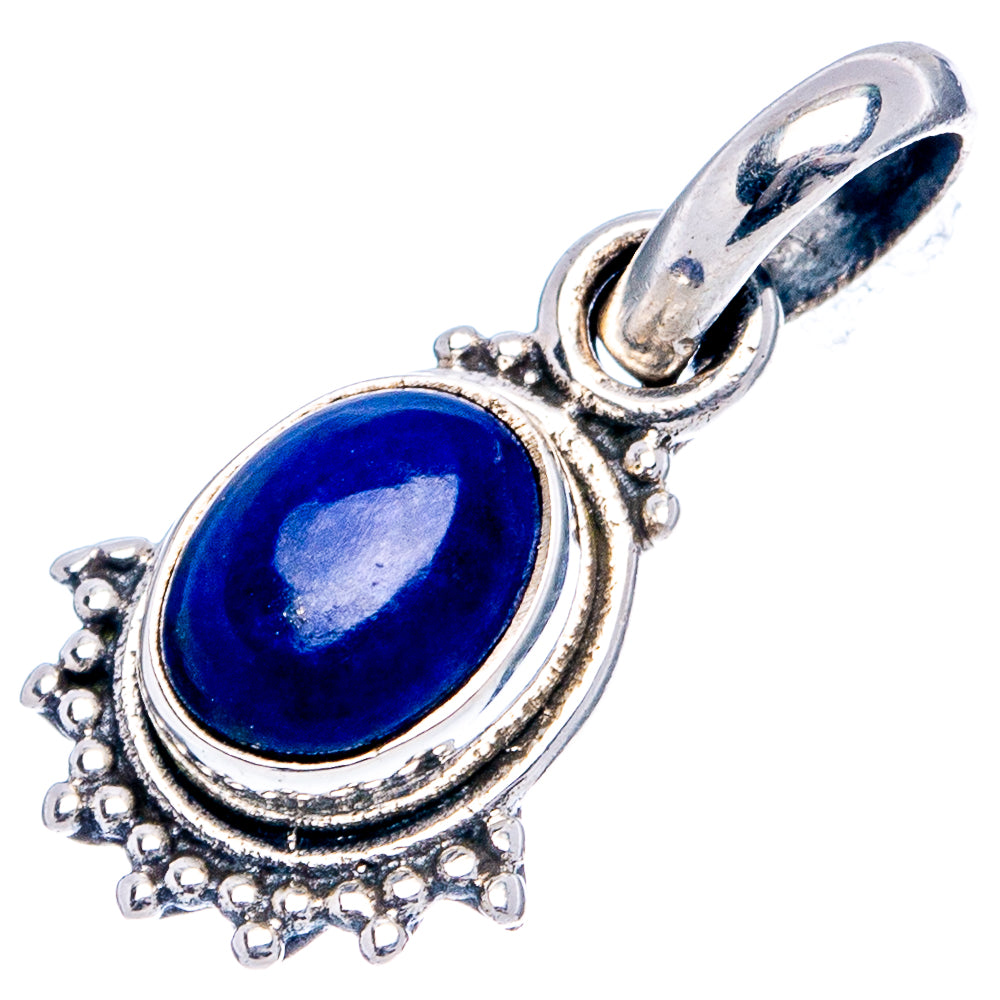 Lapis Lazuli Dainty Pendant 7/8" (.925 Sterling Silver)