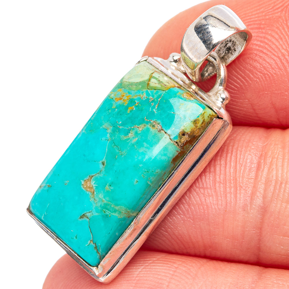 Mohave Turquoise Pendant 1 1/4" (.925 Sterling Silver)
