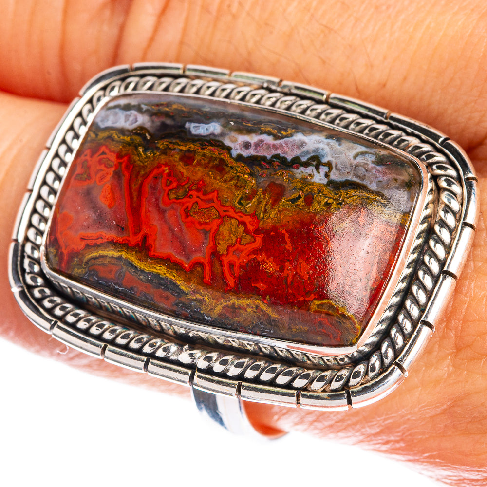 Huge Moroccan Agate Ring Size 10.75 (925 Sterling Silver) R144338