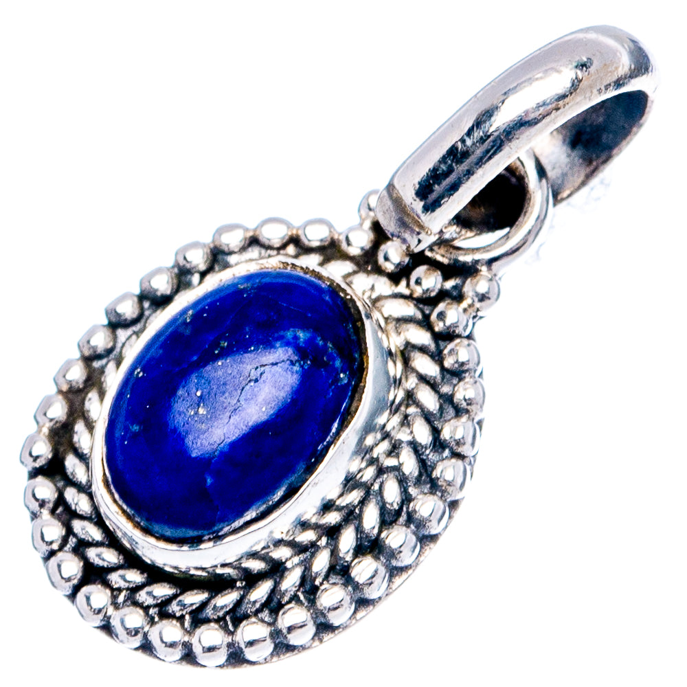 Lapis Lazuli Dainty Pendant 7/8" (.925 Sterling Silver)