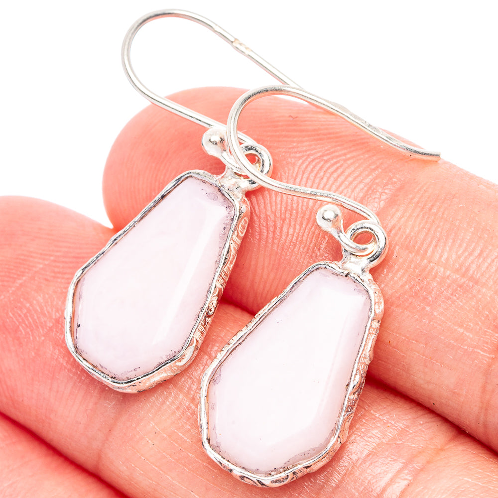 Pink Opal Earrings 1 1/4" (925 Sterling Silver) E2430