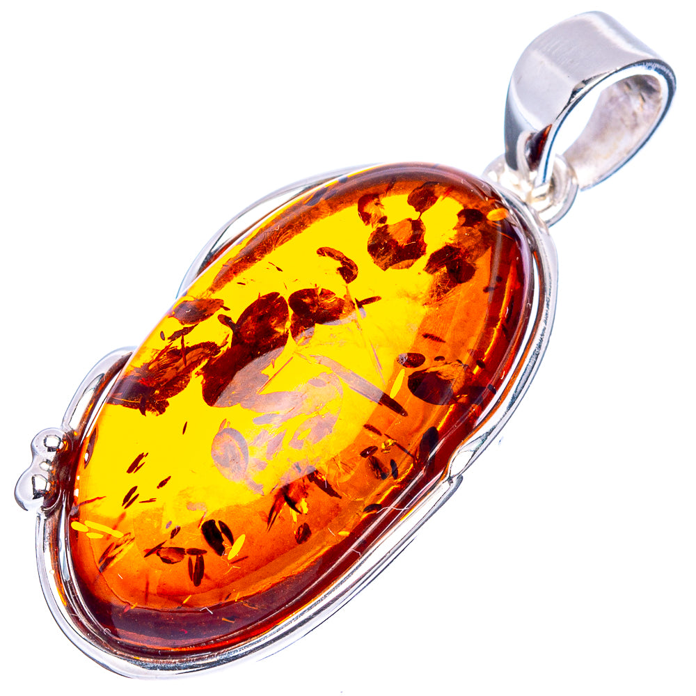 Baltic Amber Pendant 1 5/8" (.925 Sterling Silver)