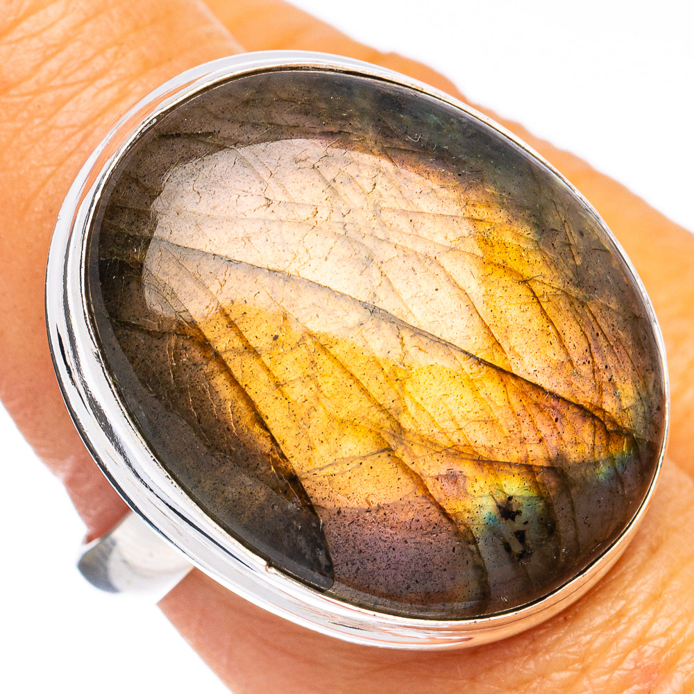 Labradorite Ring Size 8 (925 Sterling Silver) R8549