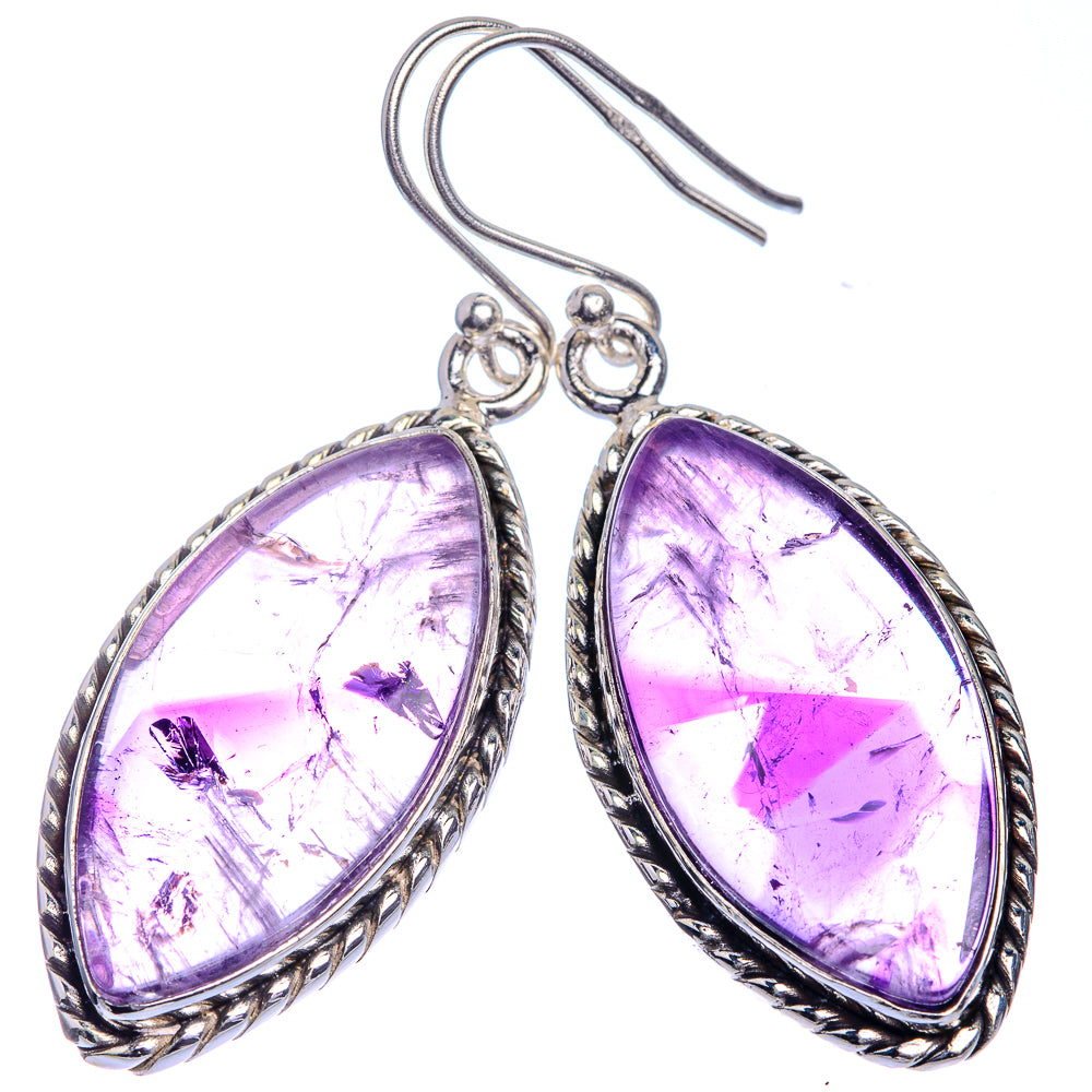 Star Amethyst Earrings 1 3/4" (925 Sterling Silver) E432998