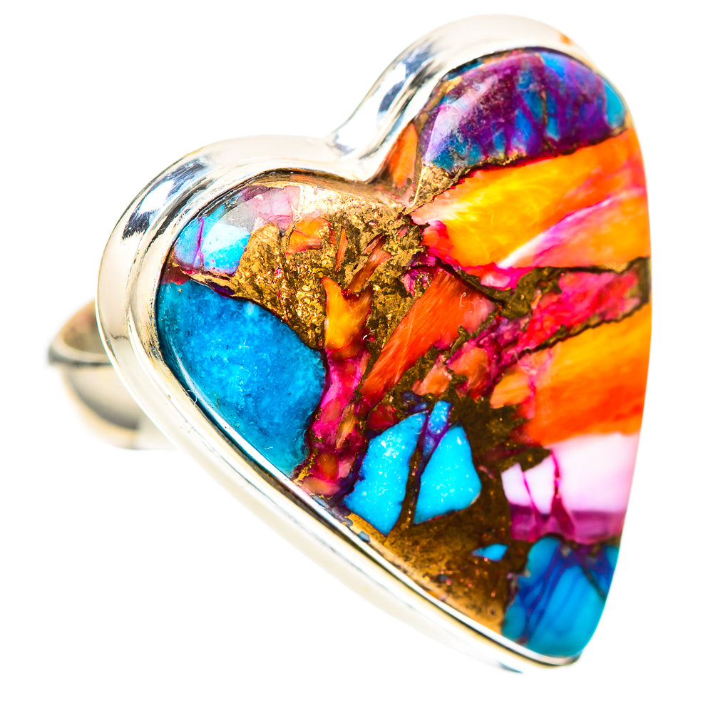 Large Kingman Pink Dahlia Turquoise 925 Sterling Silver Ring Size 8 (925 Sterling Silver) RING139684