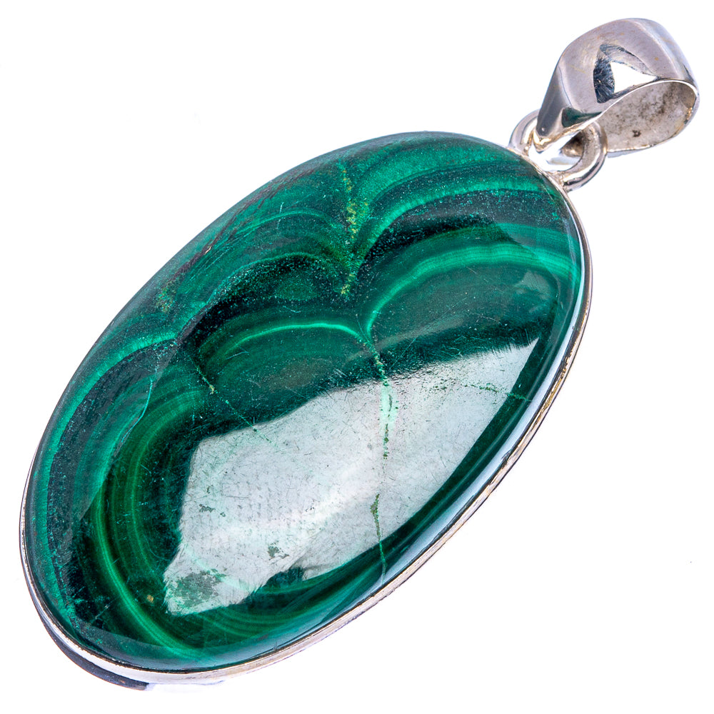 Malachite Pendants 1 3/4" (925 Sterling Silver) P43209