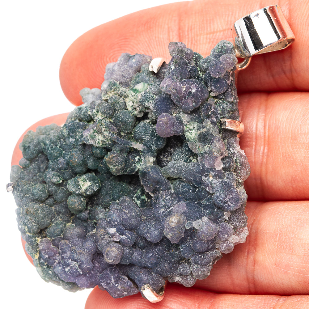 Premium Grape Agate Pendant 2 1/4" (.925 Sterling Silver)