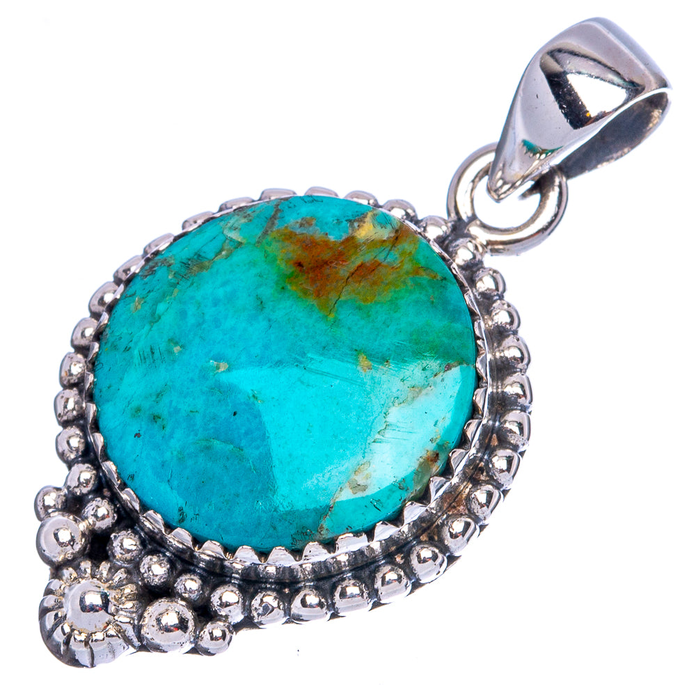 Rare Arizona Turquoise Pendant 1 1/4" (925 Sterling Silver) P42090