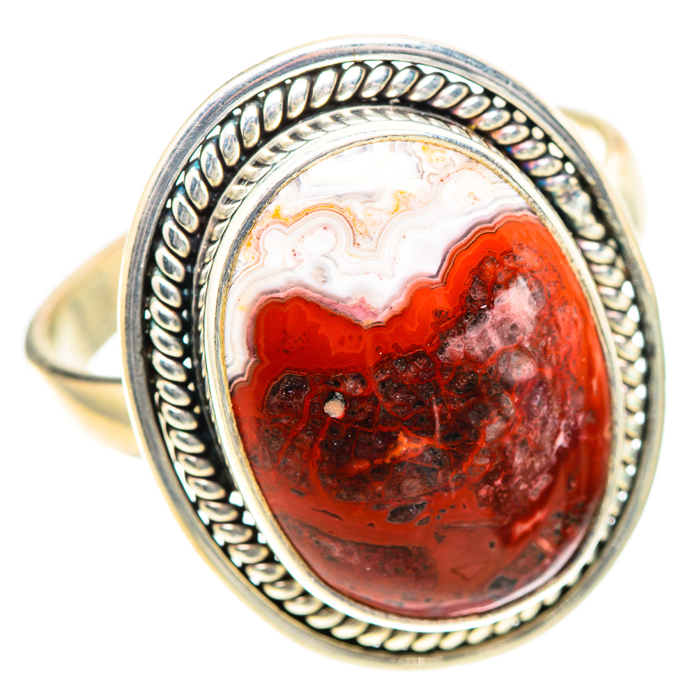 Crazy Lace Agate 925 Sterling Silver Ring Size 10.5 (925 Sterling Silver) RING139606