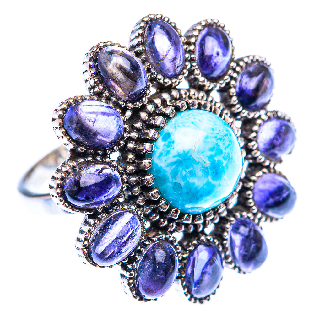 Large Larimar, Tanzanite Ring Size 9 (925 Sterling Silver) RING140210