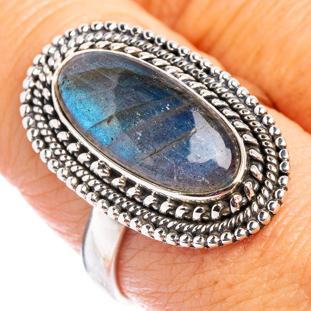 Labradorite Ring Size 8.5 (.925 Sterling Silver)