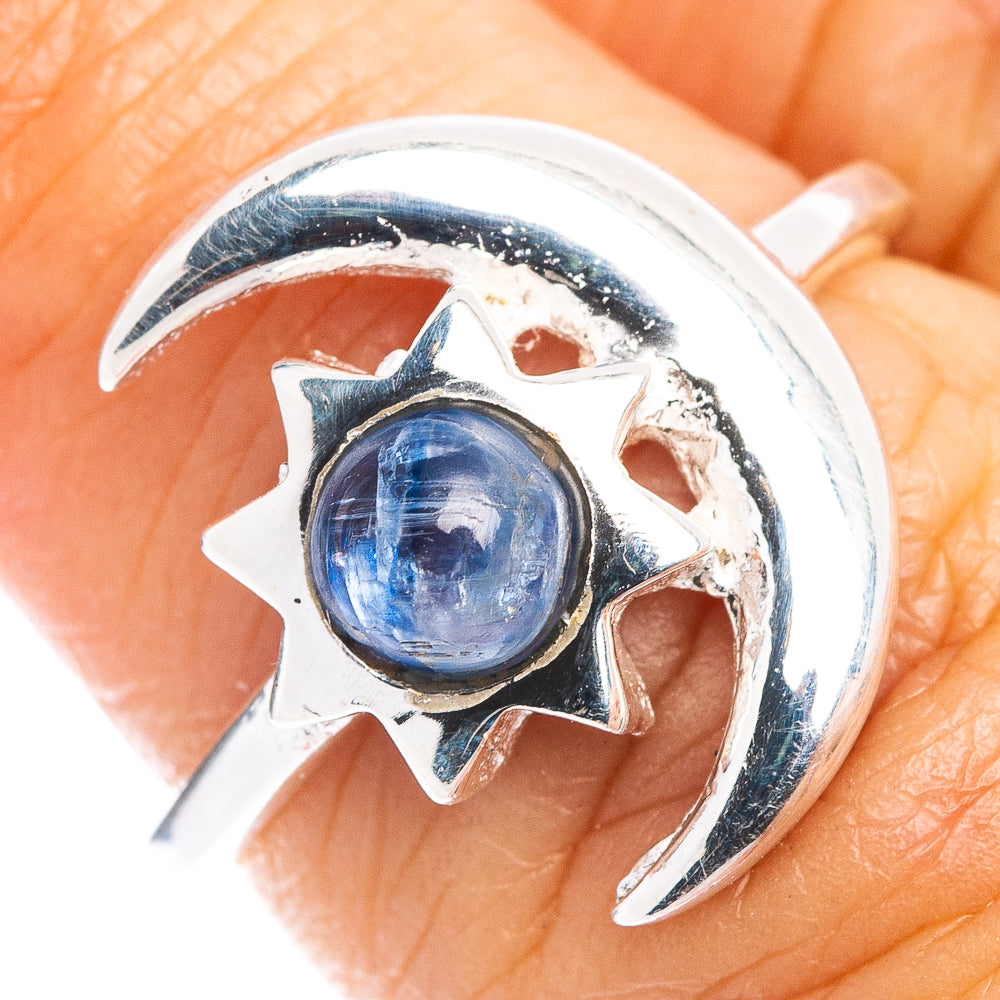 Kyanite Sun Moon Dainty Ring Size 6.5 (.925 Sterling Silver)