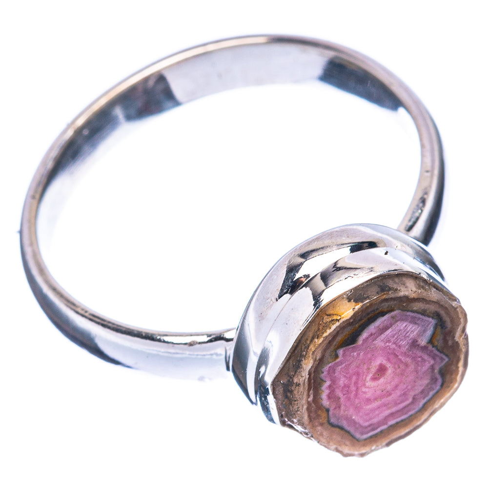Rare Rhodochrosite Stalactite Ring Size 7.25 (925 Sterling Silver) R2791