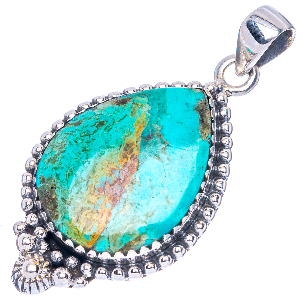 Rare Arizona Turquoise Pendant 1 5/8" (925 Sterling Silver) P42005