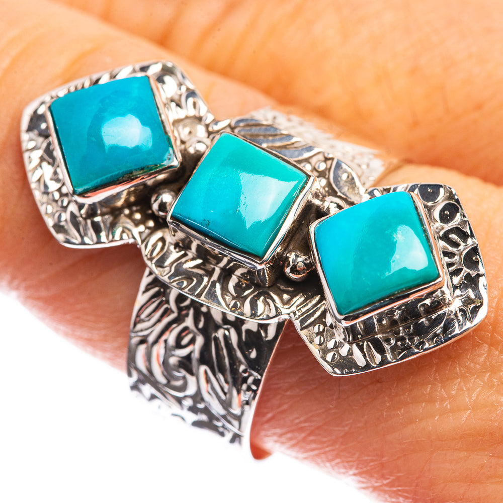 Sleeping Beauty Turquoise 925 Sterling Silver Ring Size 9.25