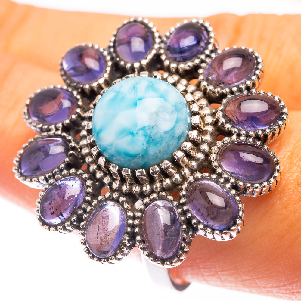 Large Larimar, Tanzanite Ring Size 9 (925 Sterling Silver) R141411