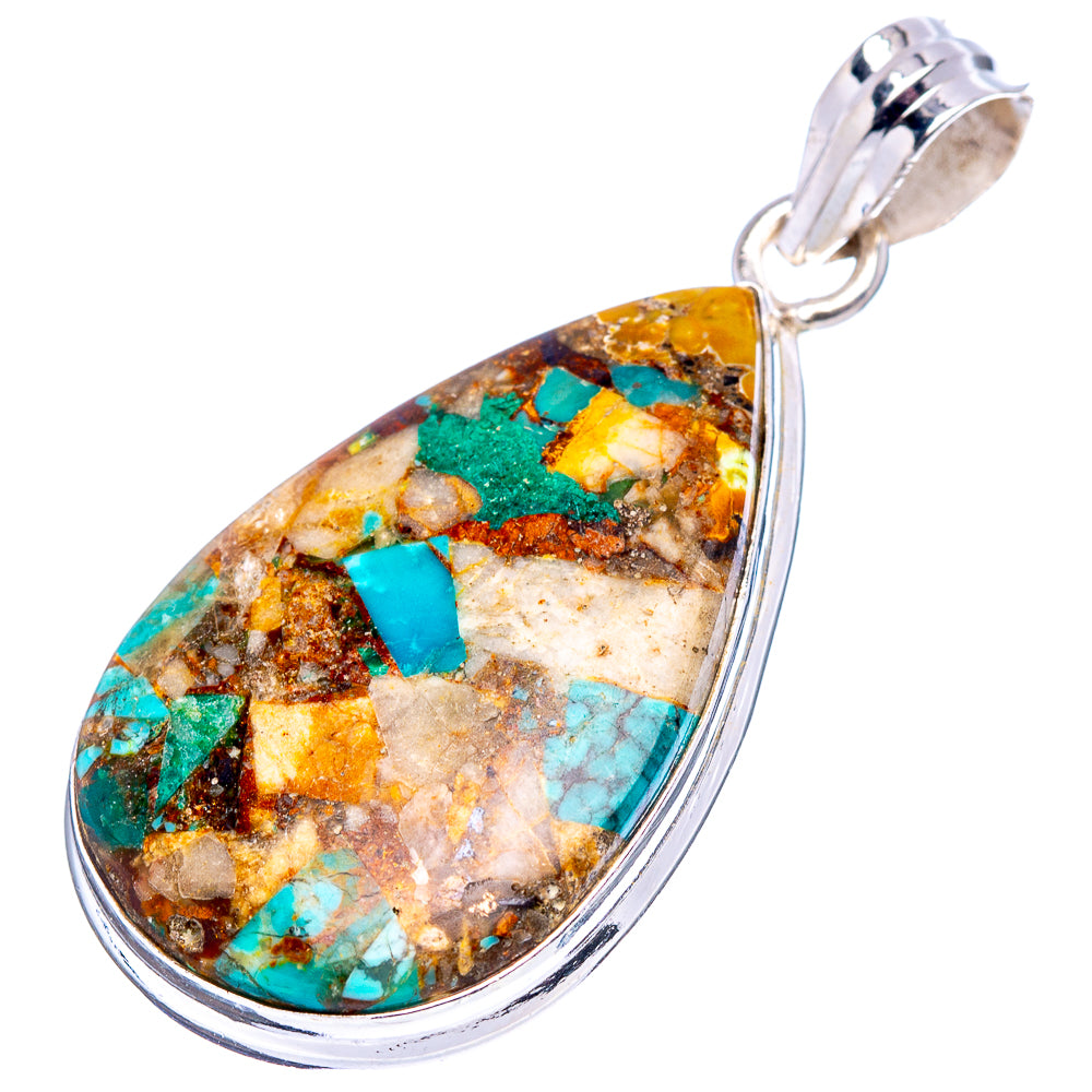 Chrysocolla Matrix Pendant 1 3/4" (.925 Sterling Silver)