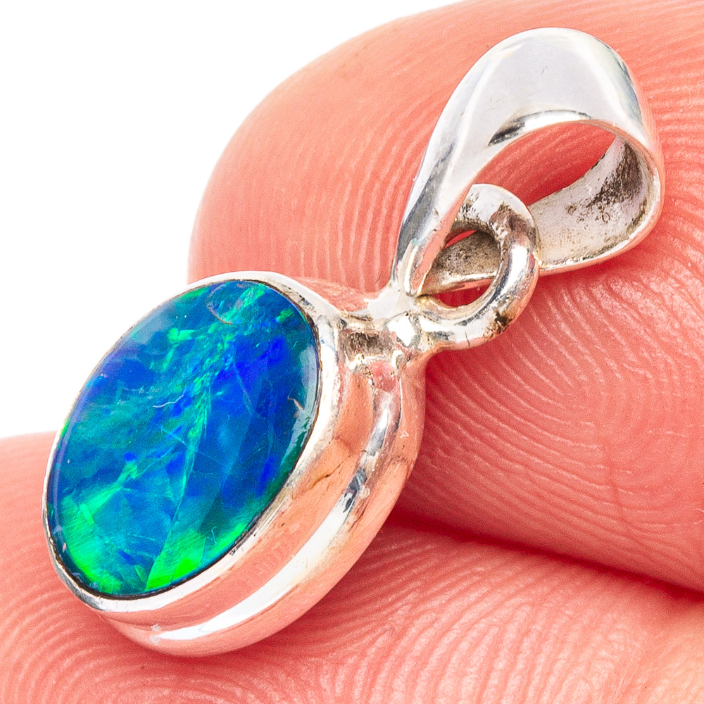 Rare Doublet Opal Pendant 3/4" (925 Sterling Silver) P44856