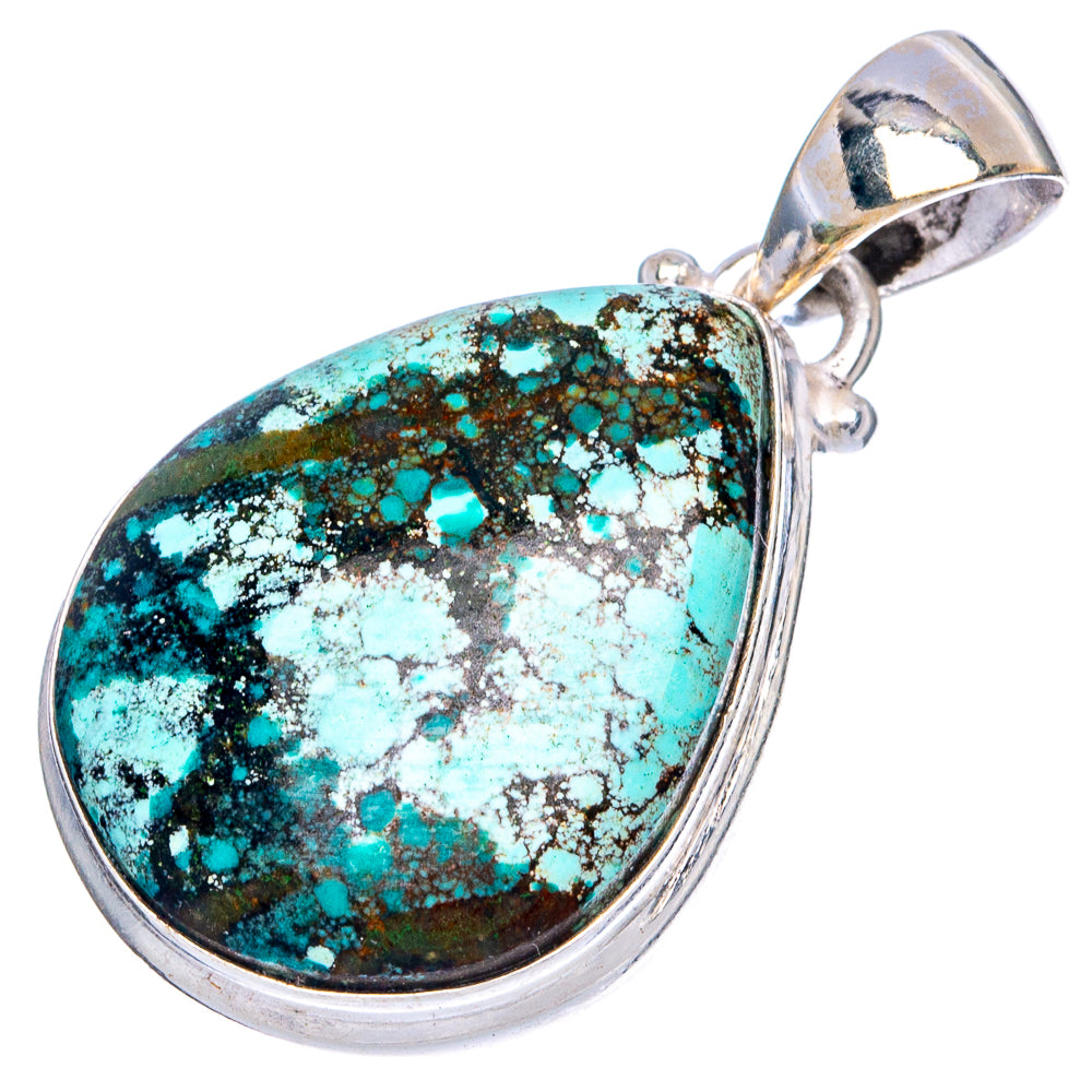 Rare Arizona Spiderweb Turquoise Pendants 1 3/8" (925 Sterling Silver) P43250