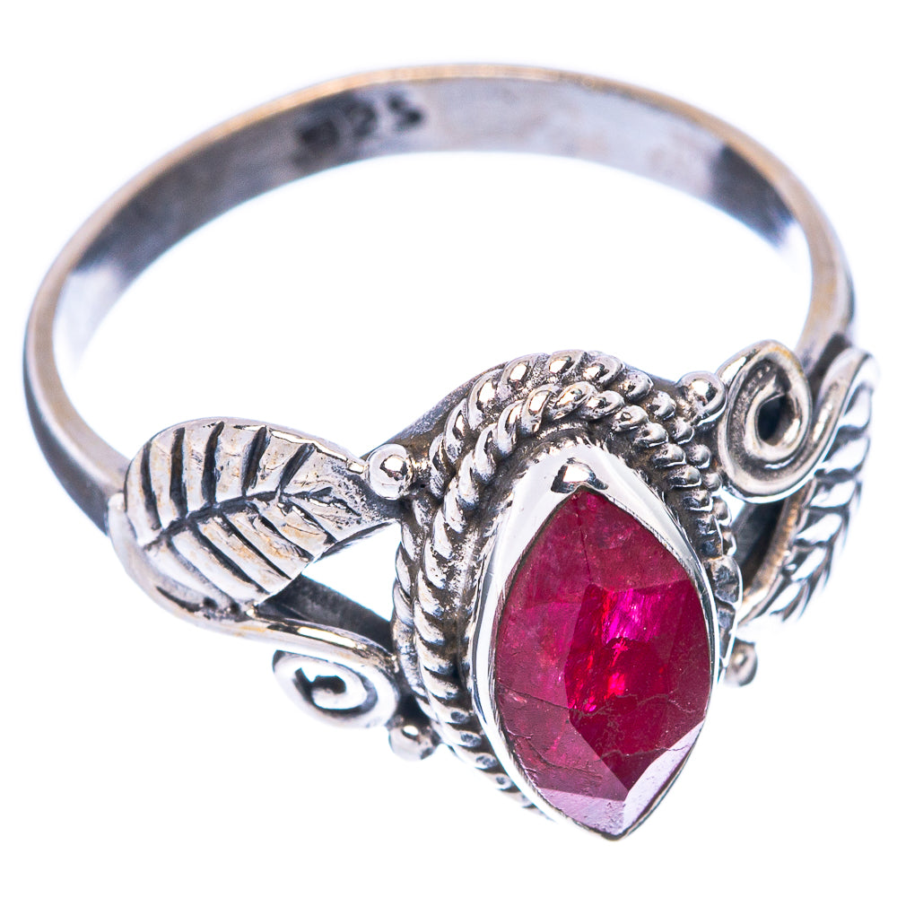 Red Sillimnate Ring Size 6.75 (925 Sterling Silver) R5549