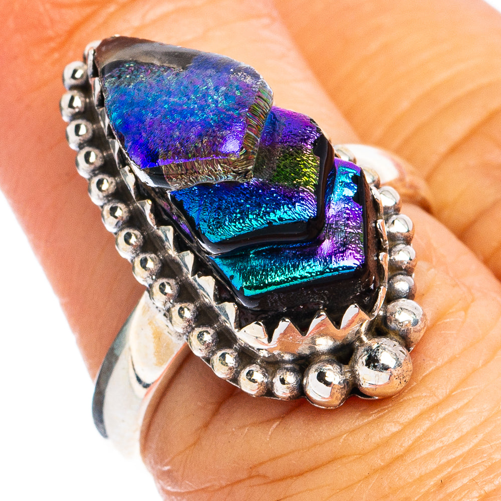 Dichroic Glass Ring Size 6.75 (925 Sterling Silver) R8445