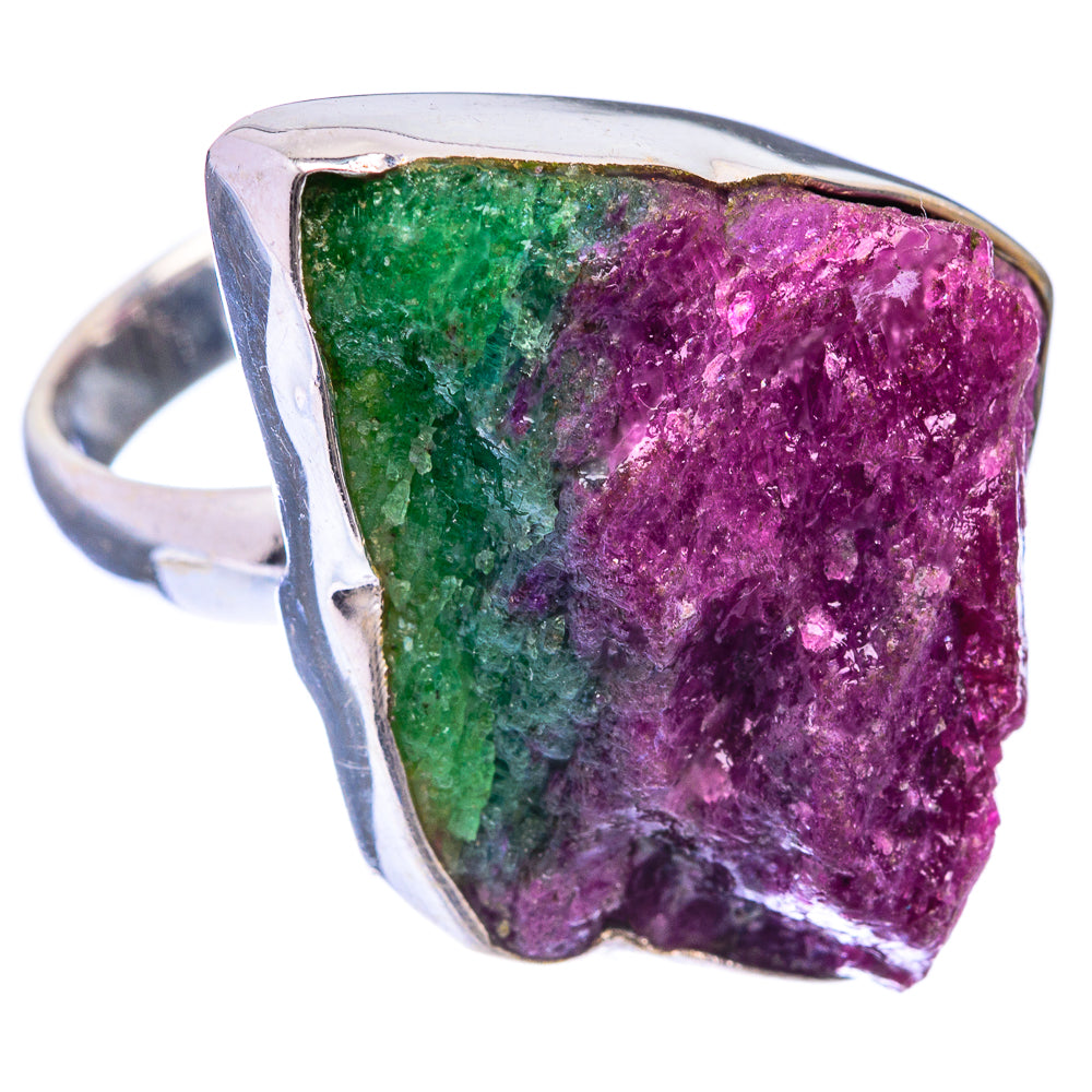 Large Raw Ruby Zoisite Ring Size 7.75 (925 Sterling Silver) R141454