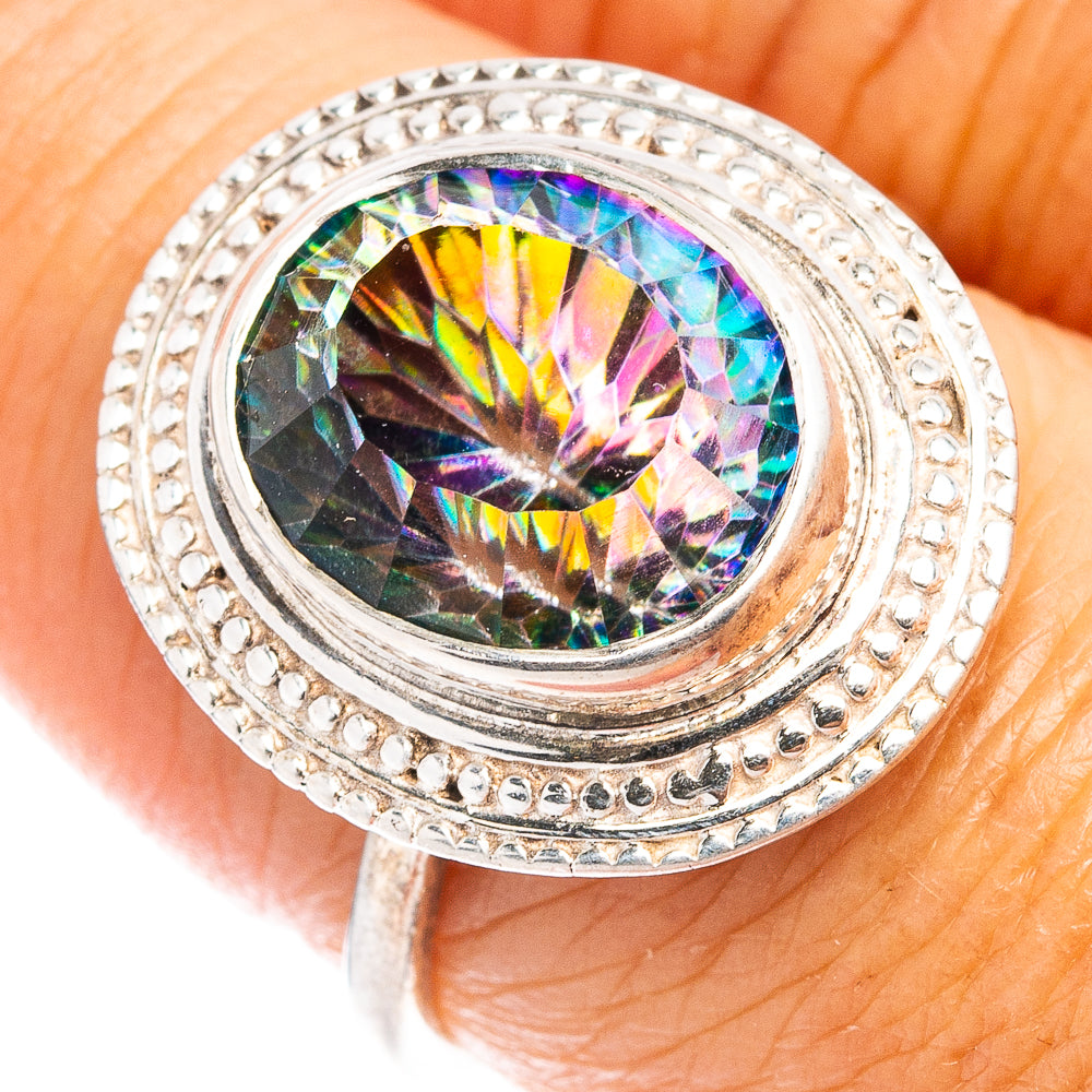 (Classic Series) Mystic Topaz Ring Size 7 (.925 Sterling Silver)