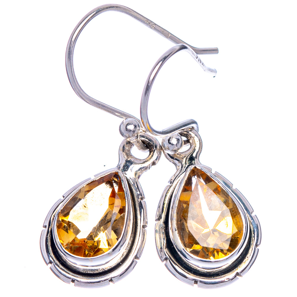 Faceted Citrine Earrings 1 1/8" (925 Sterling Silver) E433526