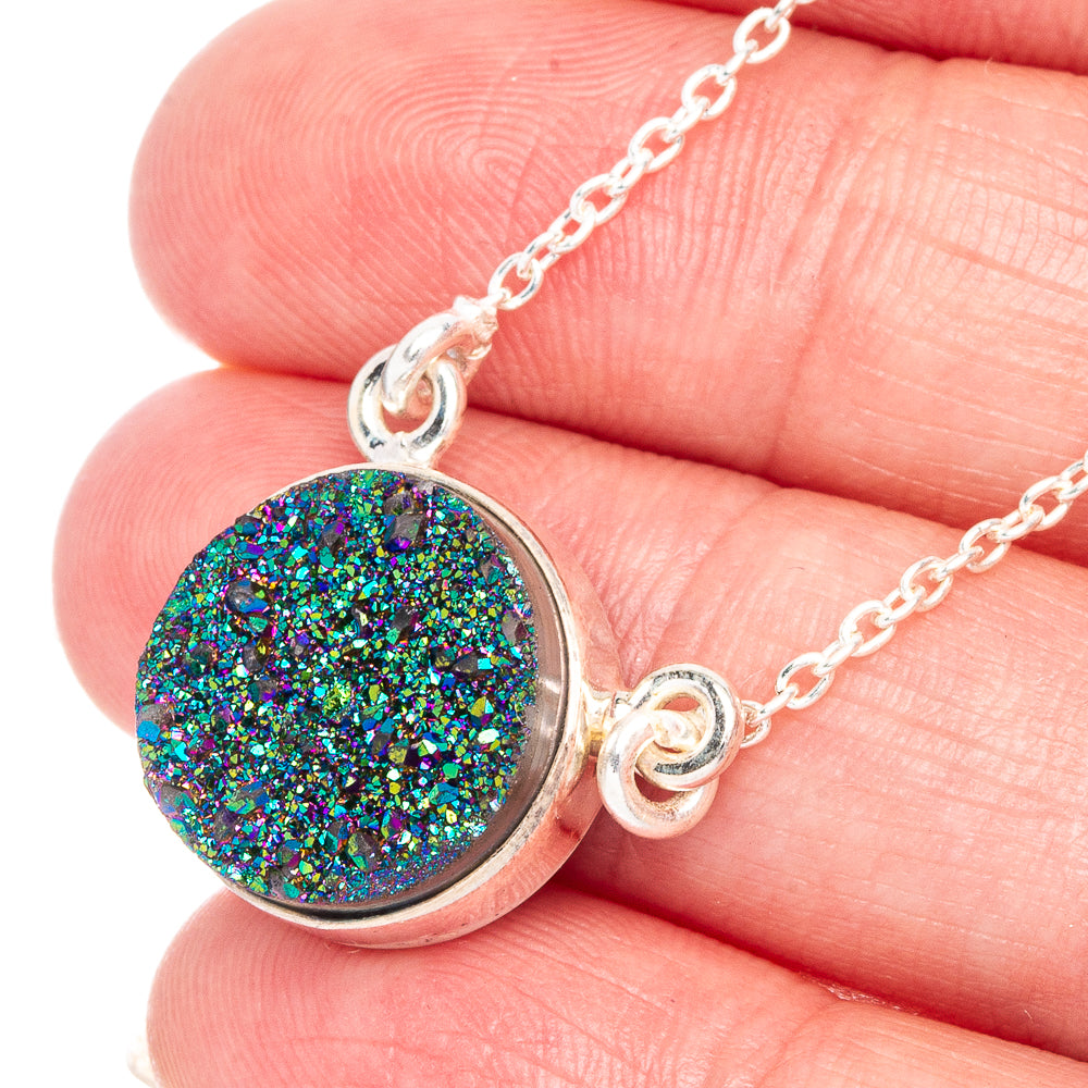 Titanium Druzy Necklace 17 1/4" (925 Sterling Silver) N90074