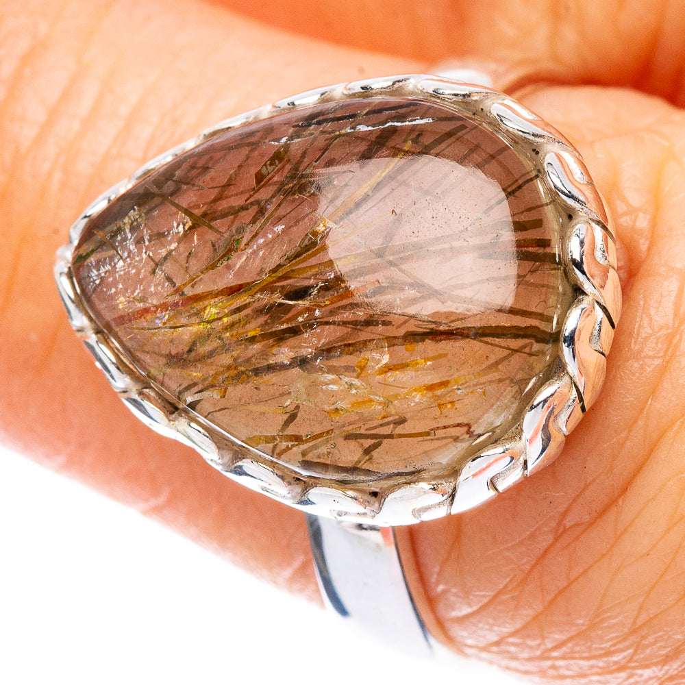 Rutilated Quartz Ring Size 7.5 (925 Sterling Silver) R2295