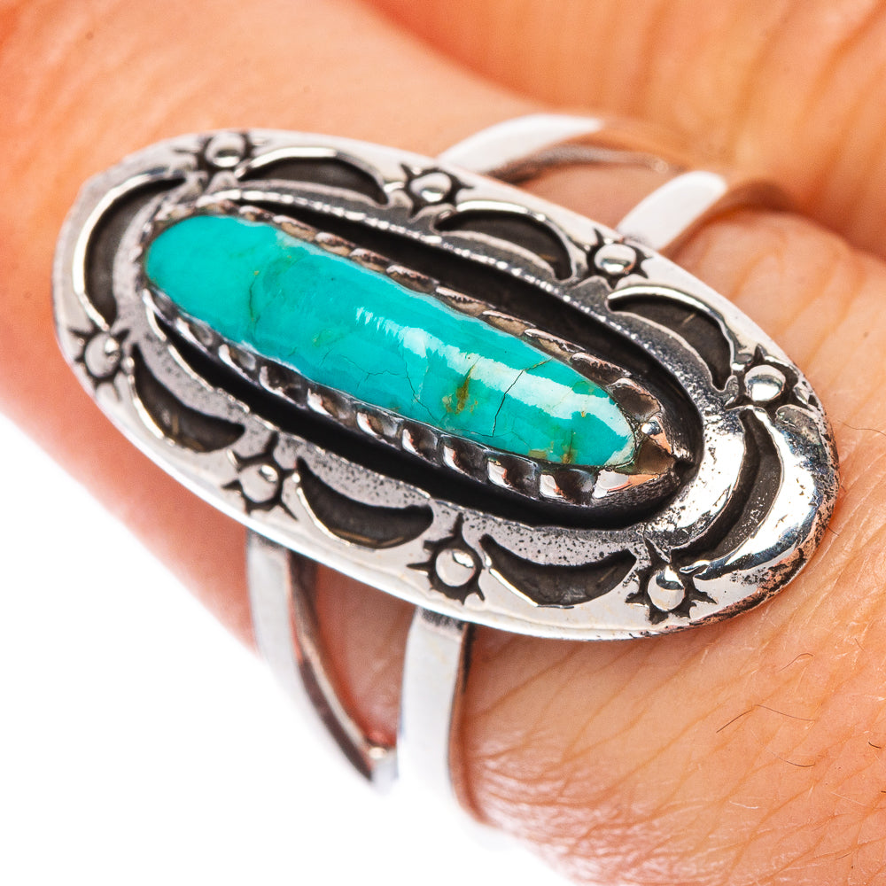 Rare Arizona Turquoise Ring Size 7.5 (925 Sterling Silver) R1562