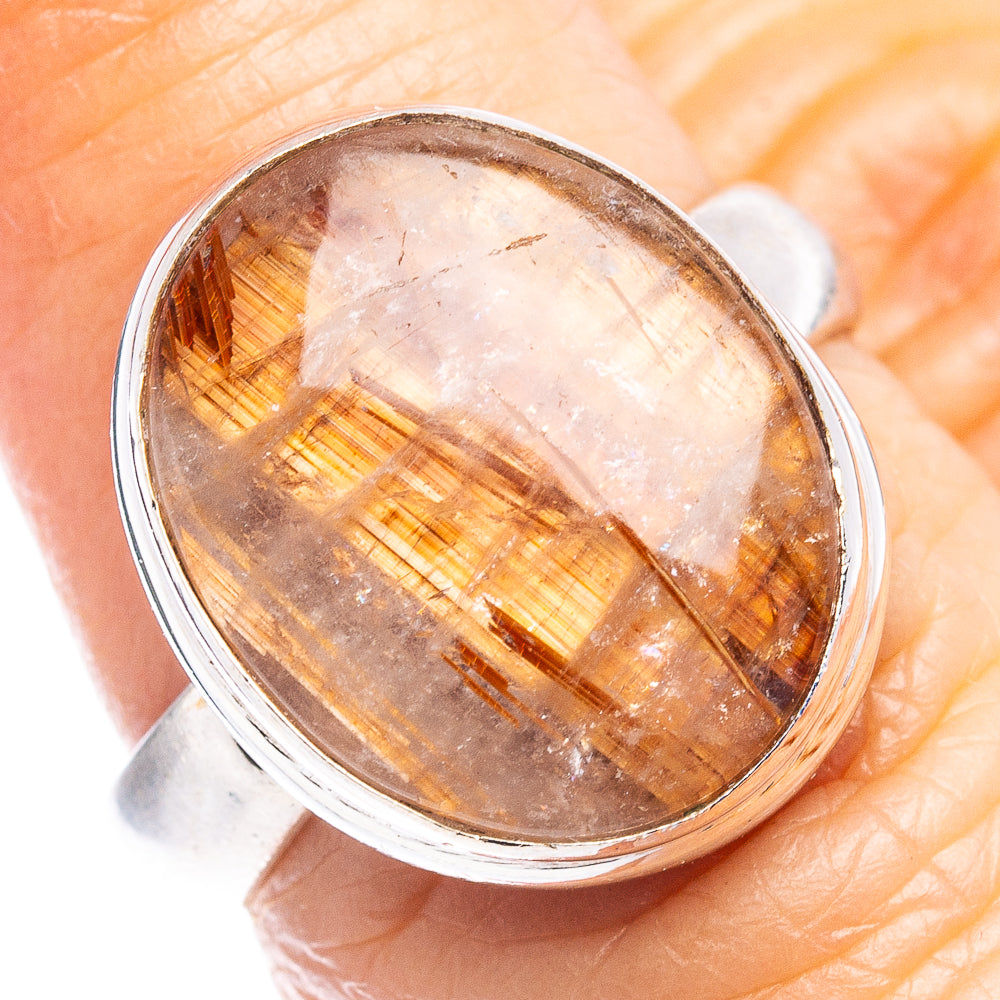 Star Rutilated Quartz Ring Size 6.5 (.925 Sterling Silver)