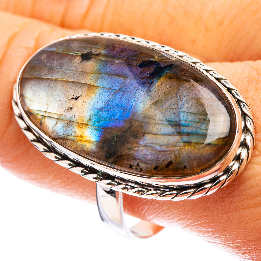 Large Labradorite Ring Size 11 (925 Sterling Silver) R142892