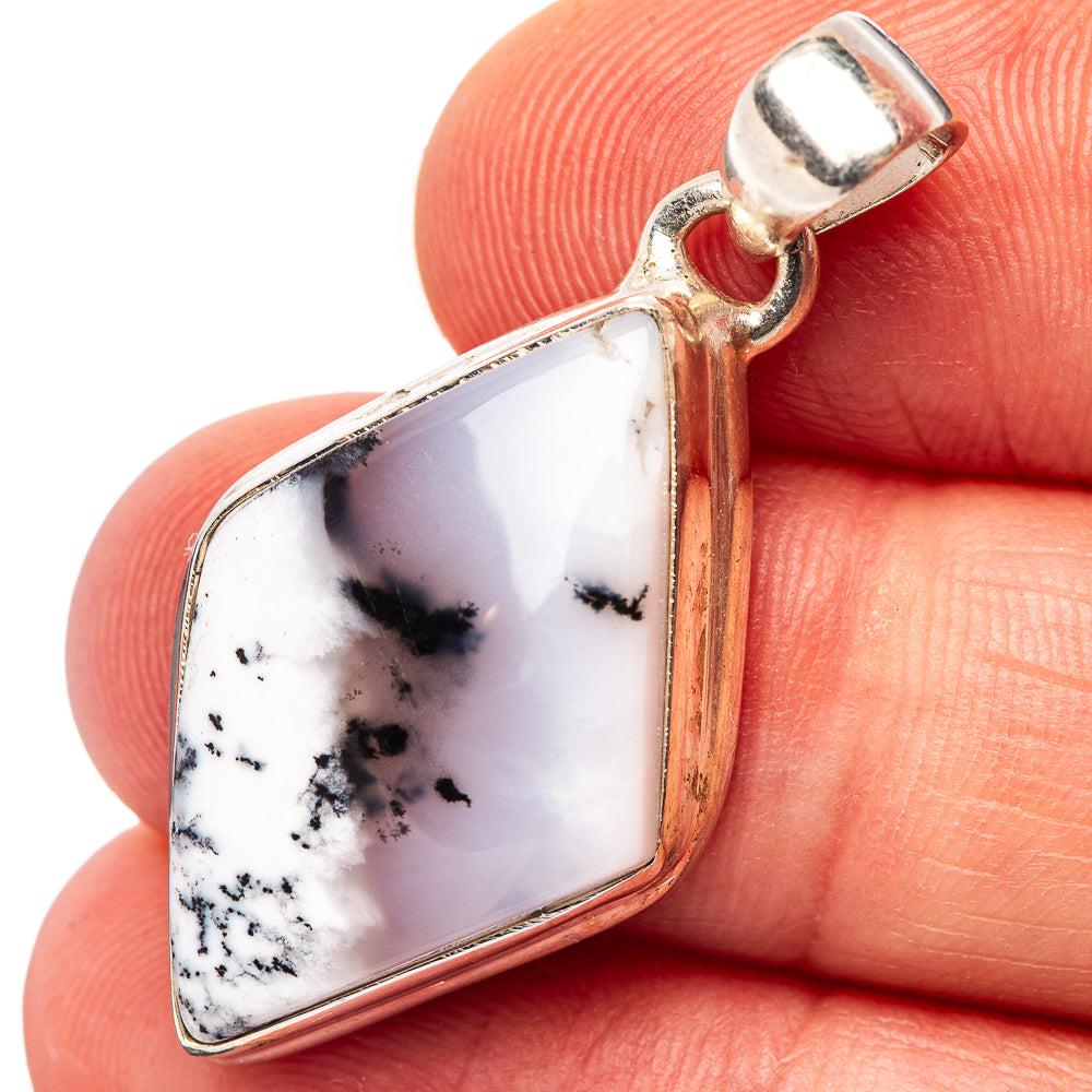 Dendritic Opal Pendant 1 3/8" (.925 Sterling Silver)
