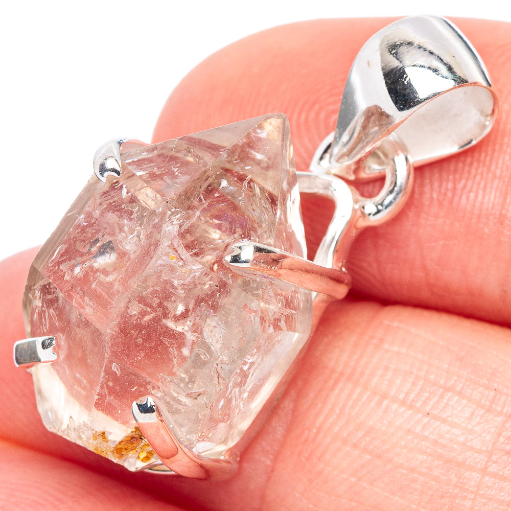 Rare Elestial Quartz Pendant 1 1/8" (925 Sterling Silver) P41501
