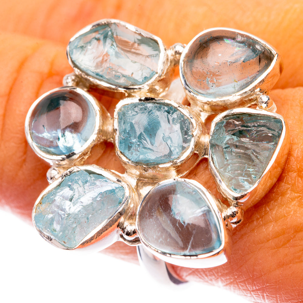 Signature Raw Aquamarine Ring Size 9 (925 Sterling Silver) R141717