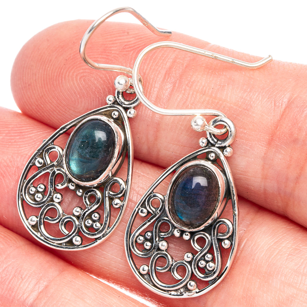 Labradorite Earrings 1 3/8" (925 Sterling Silver) E433233