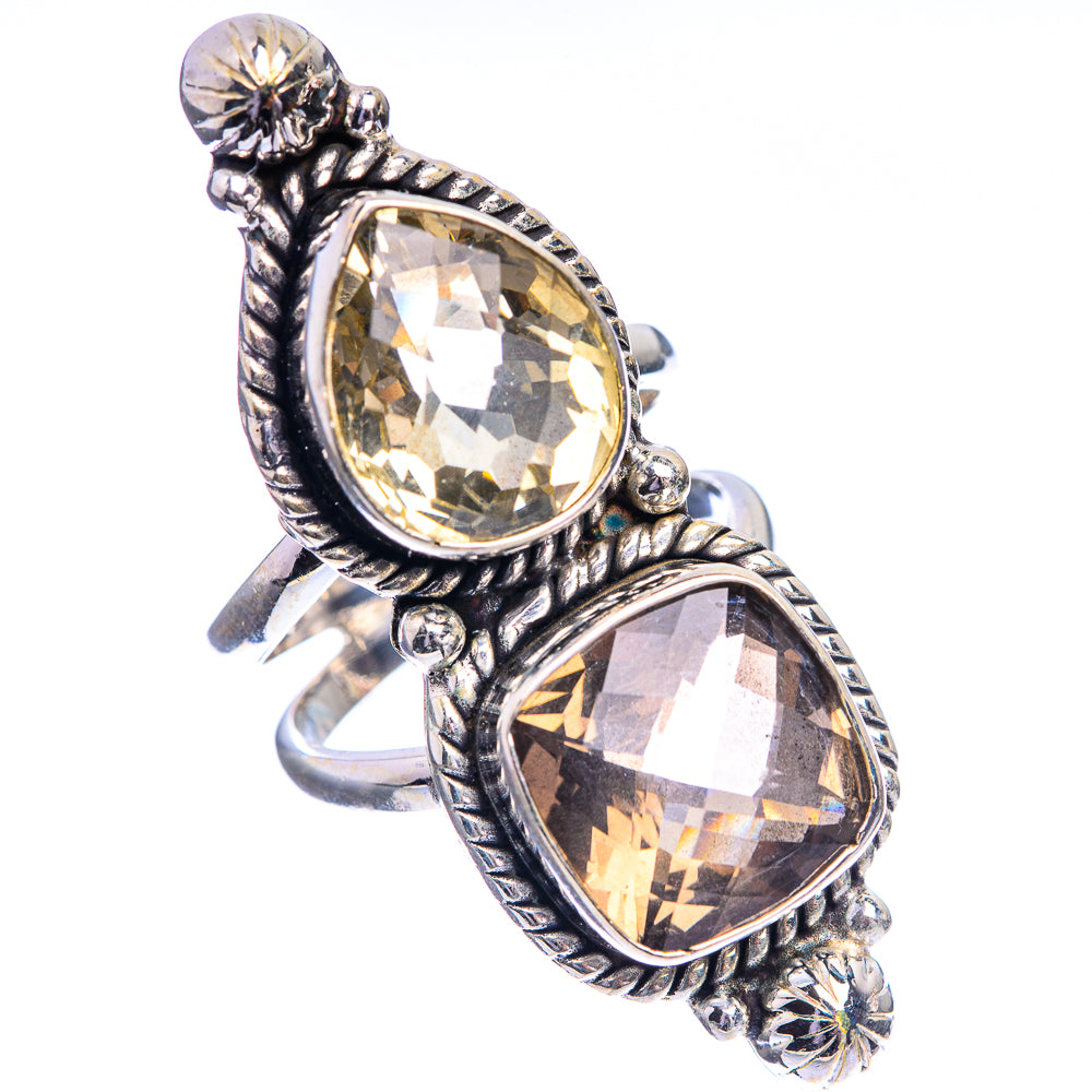 Large Smoky Quartz, Citrine Ring Size 6 (925 Sterling Silver) R143169