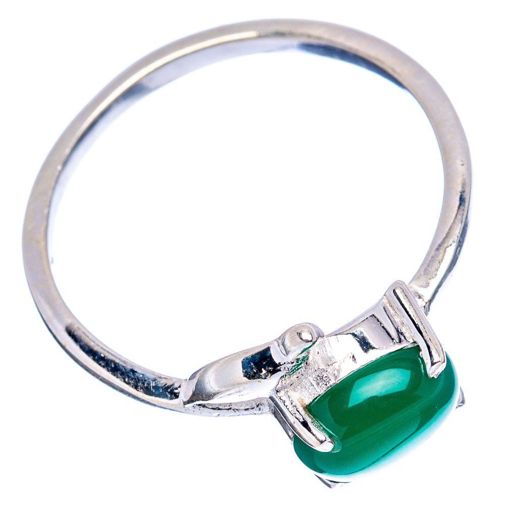 Green Onyx Bird Dainty Ring Size 7.75 (.925 Sterling Silver)