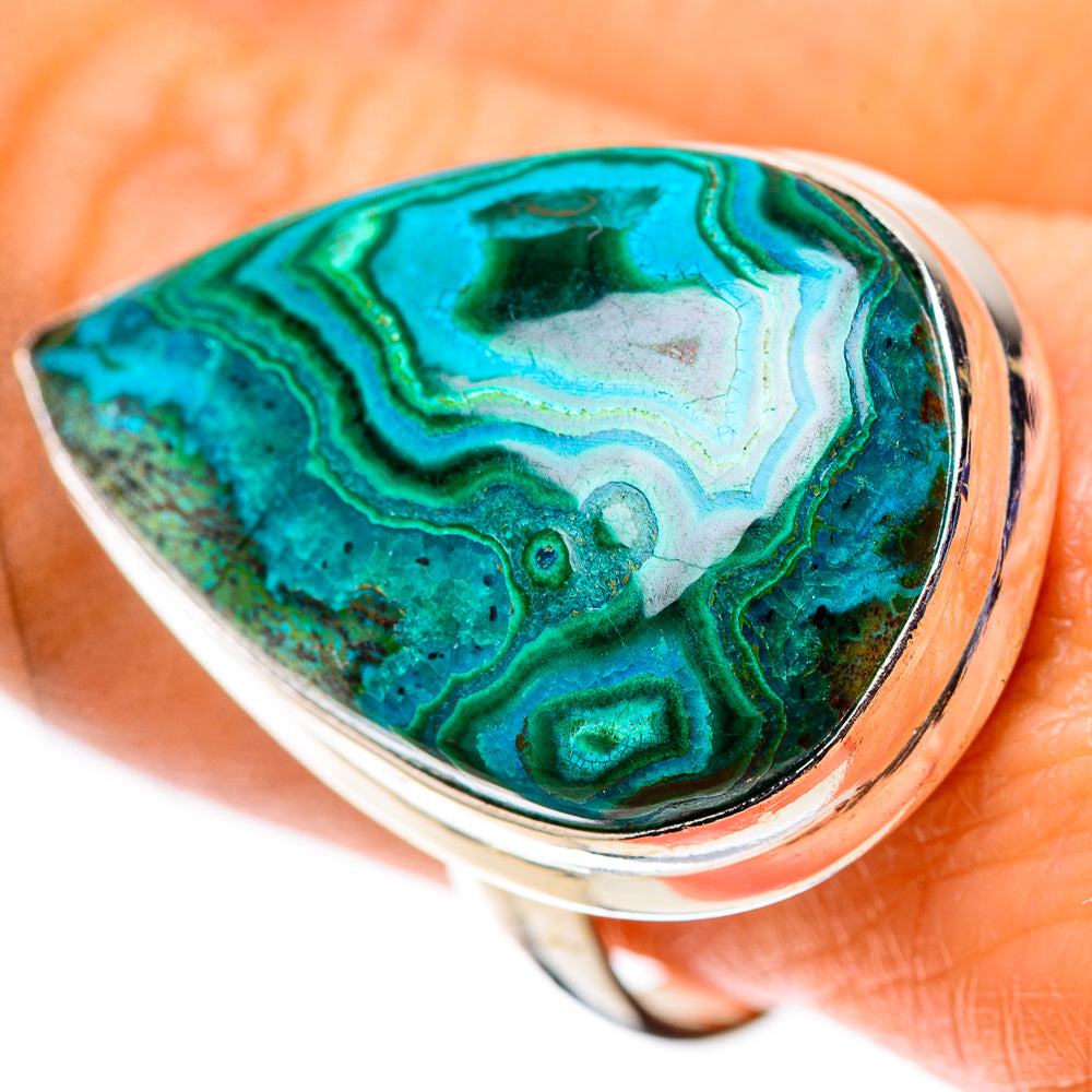 Large Malachite In Chrysocolla 925 Sterling Silver Ring Size 9.5 (925 Sterling Silver) RING139659