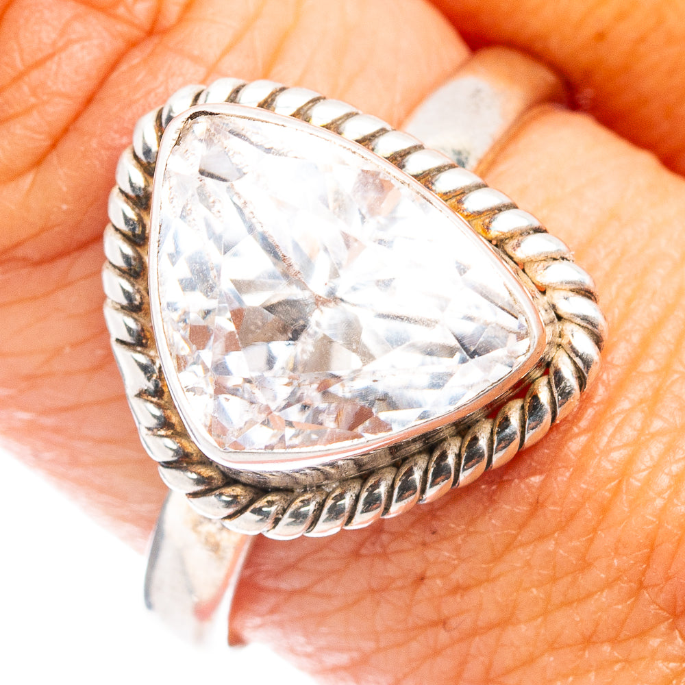 (Classic Series) White Quartz Ring Size 9 (.925 Sterling Silver)