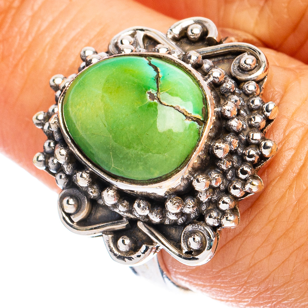 Rare Sonoran Gold Turquoise Ring Size 7.5 (925 Sterling Silver) R8581