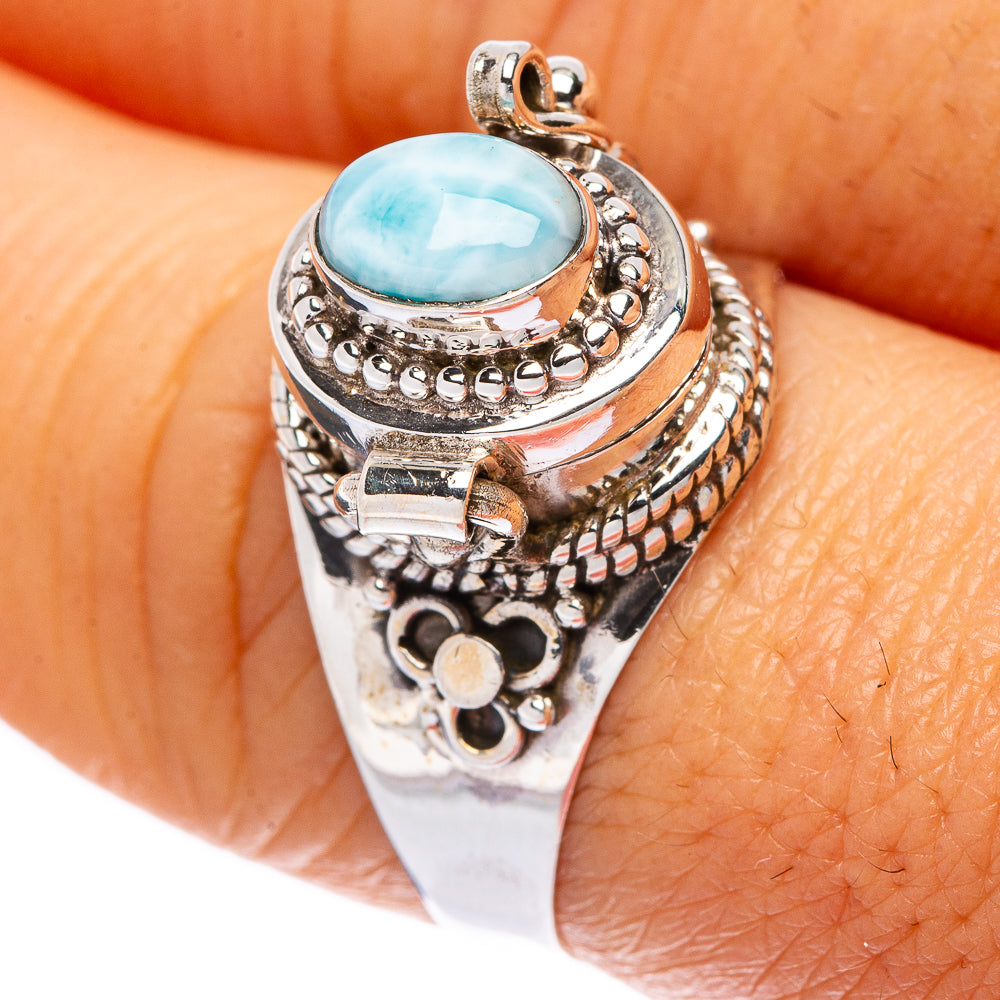 Poison Larimar Ring Size 8.25 (925 Sterling Silver) R146140
