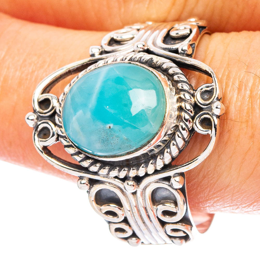Larimar 925 Sterling Silver Ring Size 11.25 (925 Sterling Silver) R6111