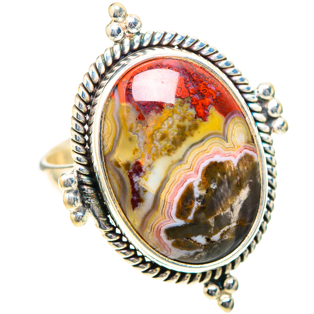 Crazy Lace Agate 925 Sterling Silver Ring Size 8 (925 Sterling Silver) RING139396