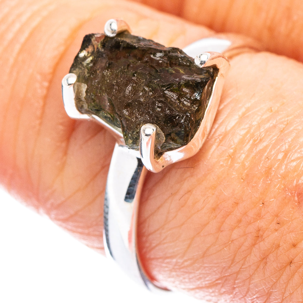 Moldavite Ring Size 8.75 (.925 Sterling Silver)