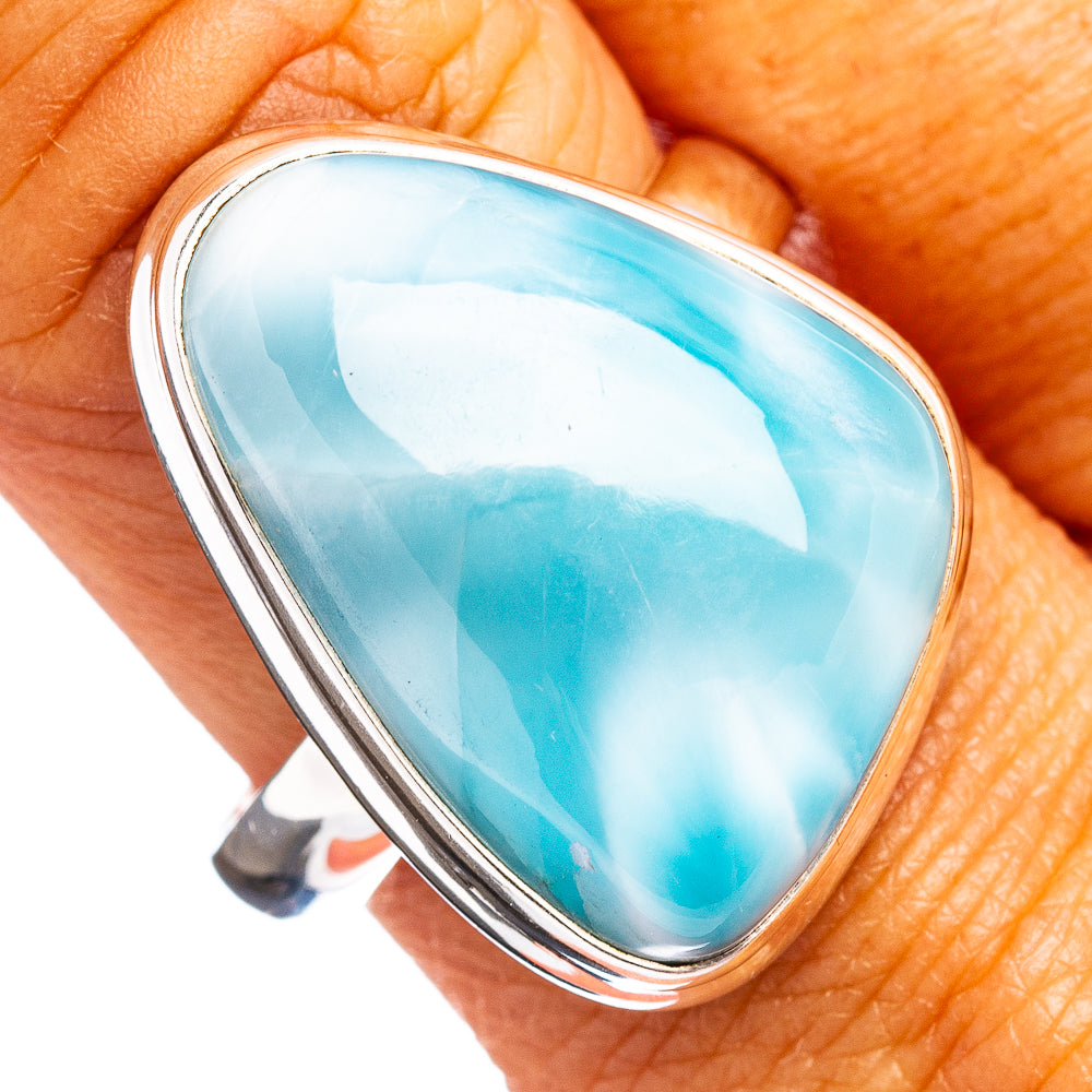 Premium Larimar Ring Size 10 (.925 Sterling Silver)